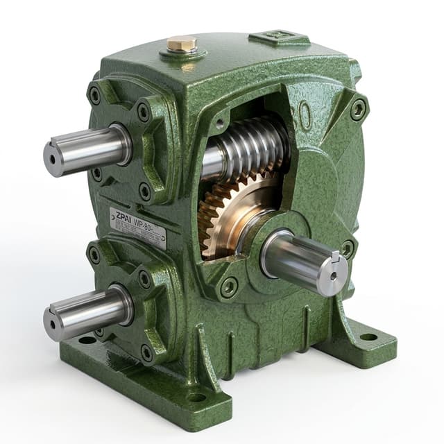 Worm gearbox for quiet self-locking
